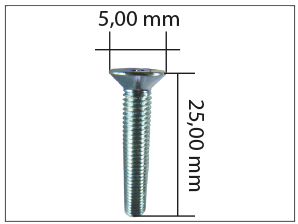 Countersink Head Cross Recessed Bolt White M5X25